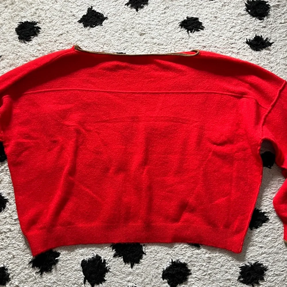 Free People size Medium bright Red Women's crop Sweater